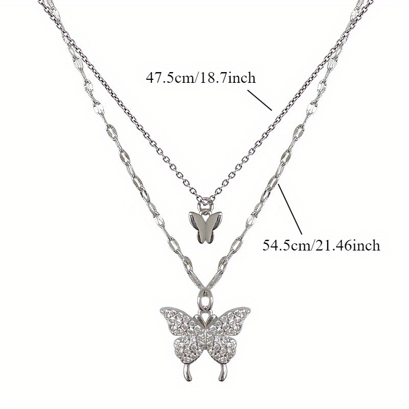Women's Double Layer Butterfly Minimalist Necklace — High-End Collarbone Chain